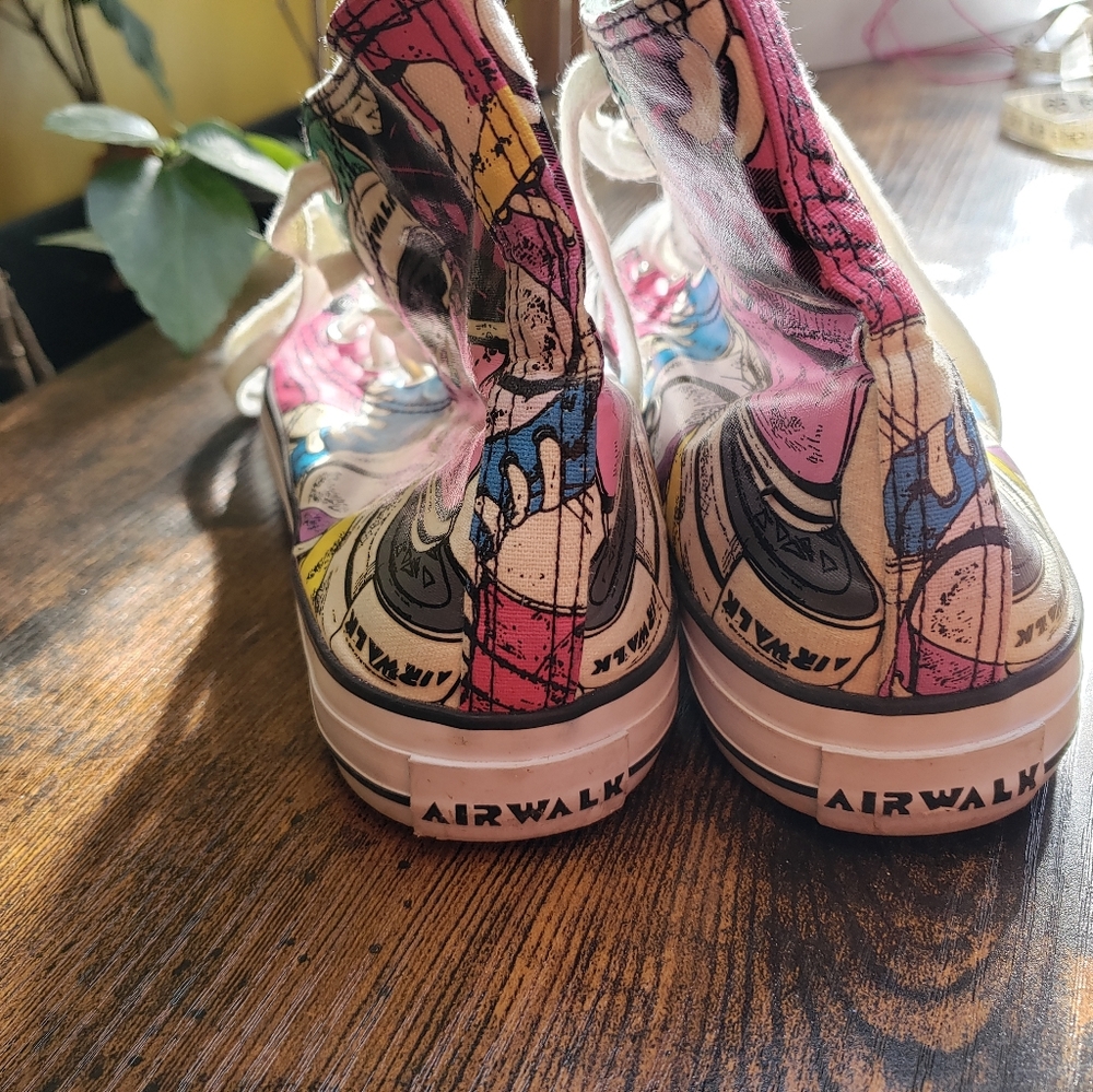 Airwalk multi color Converse vans skater hi tops 90s y2k neon canvas sho… - Picture 5 of 10